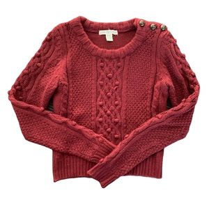 Burgundy Cropped Sweater